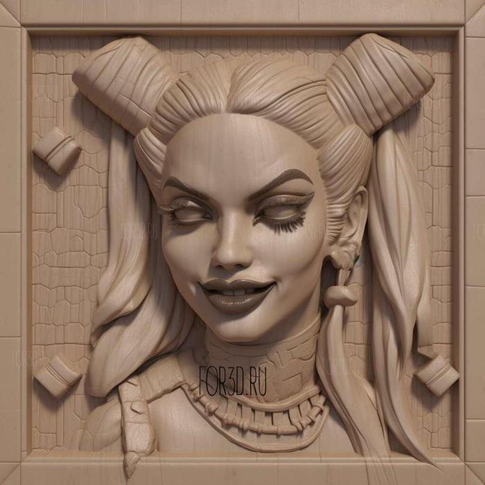 Harley Quinn 4 stl model for CNC